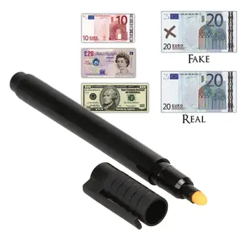 1 Adet / 3 Adet Kalem Şekilli Su bazlı Para Bill Checker Taşınabilir Sahte Dedektör İşaretleyici Sahte Banknotlar Test Cihazı Kalem Siyah