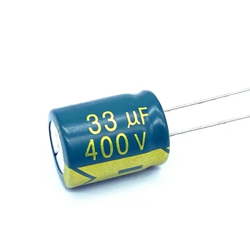10 adet / grup 33UF yüksek frekans düşük empedans 400V 33UF alüminyum elektrolitik kondansatör boyutu 13*17 400V33UF 20%
