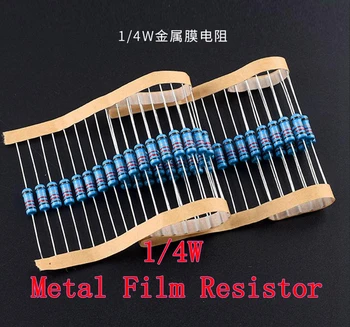 (100 adet) 220 ohm 1/4 W 220R Metal Film Rezistans 220ohm 0.25 W 1 % ROHS