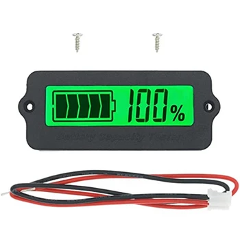 12V LY6W Kurşun Asit Akü Kapasitesi Göstergesi LCD Haneli Ekran Metre Lityum Pil Güç Dedektörü Voltmetre (Yeşil)