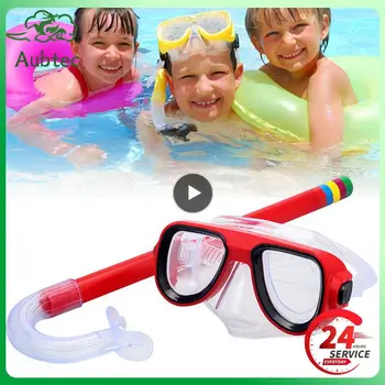1~10 ADET Çocuk Dalış Gözlük Yüzme Tüplü Şnorkel Yüzmek Su Geçirmez Maske Cam Yüzme Gözlükleri Yüzme Yüzgeçleri Yüzme