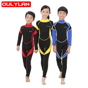 2023 Çocuk Wetsuits 2.5 MM Neopren Mayo dalgıç giysisi Uzun Kollu Erkek Kız Sörf Çocuk Döküntü Muhafızları Şnorkel Bir Adet