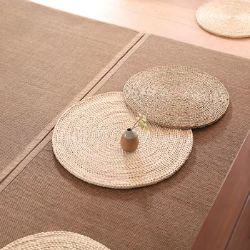40cm Futon Yastık Zemin çim halı Oyun Meditasyon Mat Pushgrass Rattan Dokuma halı yer halısı Tatami Japon Tarzı Tekstil