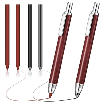 5.6 mm Mekanik kalemlik 2 Otomatik Mekanik Grafit Kalem Marangoz Kalem 4 Kalem Dolum Kalemtıraş ile