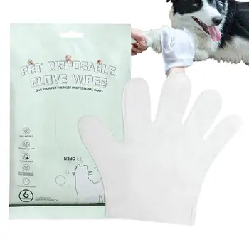 6 ADET Köpek Vücut Mendil tek kullanımlık temizlik eldiveni Nazik Koku Giderici Mendil Kedi Temizleme masaj eldiveni Yavru Banyo Malzemeleri
