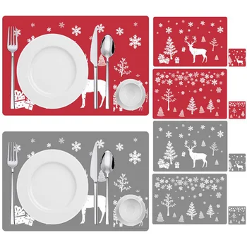6 adet yemek masası Placemats Ve Bardak ısıya dayanıklı Placemat fincan altlığı Noel Hediyeleri Düğün Noel Doğum Günü Partisi masa süsü