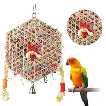 Altıgen Tasarım Kuş Oyuncak Yalnızlık Azaltma Kuş Oyuncak Altıgen Kuş Toplama Parçalama Oyuncak Güvenli Çiğneme Kolye Muhabbet Kuşları için
