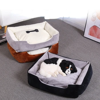 Anti Kayma Kare Düz Renk peluş köpek yatağı Ultra Yumuşak Ferahlatıcı Halı Köpek Sıcaklık Rahat Kedi Kanepe Köpek Aksesuarları