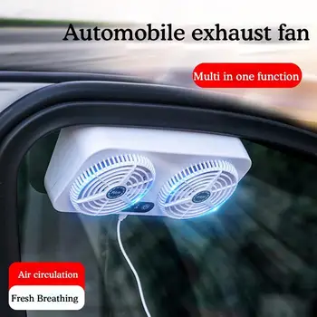 Araba fanı Araç Soğutma Aracı Fan Sirkülasyon Pencere Montaj Araba USB Fan Duman Powered Havalandırma Araç P3K8