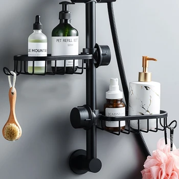 Banyo Rafları duş rafı Alüminyum Sepet şampuan sabun Banyo Depolama Ayarlanabilir Mutfak Musluk Lavabo Bez Tutucular