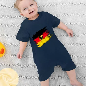 Bebek eşyaları Giysileri Kız Erkek Romper tulumlar roupas Almanya Bayrağı dökün yenidoğan kış bodysuit öğeleri paskalya yürümeye başlayan