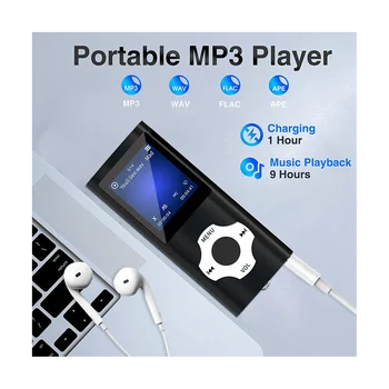 Bluetooth 5.0 ile MP3 Müzik Çalar, Taşınabilir HiFi Müzik Çalar/Video / Fotoğraf Görüntüleyici / Çocuklar için E-Kitap Çalar(Mavi)