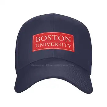 Boston Üniversitesi Logo Baskılı Grafik Marka Logosu Yüksek Kaliteli Denim kap Örme şapka beyzbol şapkası