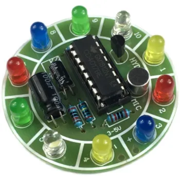 CD4017 Ses kontrolü dönen renkli LED sirkülasyonlu su lamba kiti DIY mikrofon ses elektronik kontrol