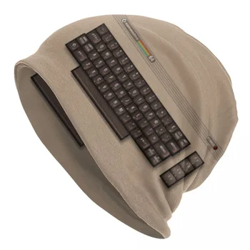 Commodore 64 Skullies Beanies Caps Erkek Kadın Sokak Kış Sıcak Örgü Şapka Yetişkin Multimedya C64 Amiga Bilgisayar Kaput Şapka