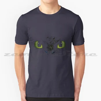 Dişsiz Gelen T-Shirt %100 % Pamuk Rahat Yüksek Kaliteli Dişsiz Hıçkırık Gece Fury Oynak Yeşil Gözler Siyah Viking Harika