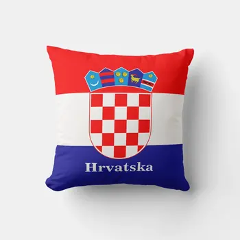 Hırvat Bayrağı Yastık Kılıfı Özel Yastık Kapakları 45x45CM Hırvatistan Patriot Futbol Fan Atmak Yastık Kılıfı Kanepe araba yatağı Ev Hediye