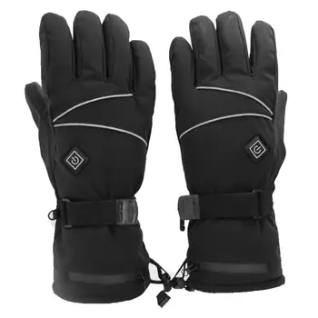 Isıtmalı eldiven akülü kış termal motosiklet ısıtma kayak eldivenleri sürme su geçirmez Guantes Para Moto dokunmatik ekran