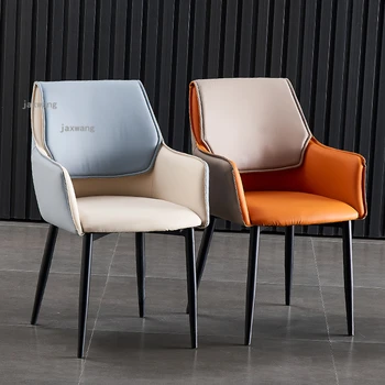 İskandinav Lüks yemek Sandalyesi deri koltuk Arkalığı Restoran Müzakere Yemek Sandalyesi Modern Rahat Sandalye yatak odası mobilyası