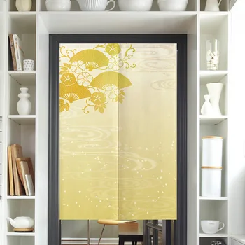 Japon Desen Çiçek Sarı kapı perdesi Kapı Perdeleri Asılı Mutfak Bölümü yatak odası kapısı Dekor Perde Keten Noren