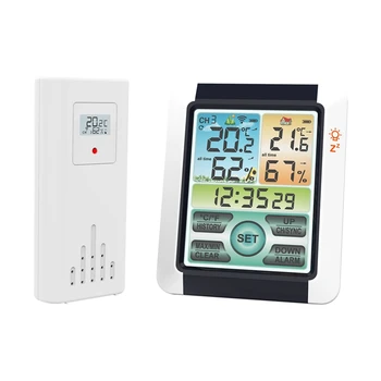 Kablosuz Sıcaklık Nem Sensörü LCD dijital Ekran Sıcaklık Sensörü Saat Fonksiyonu İle Ev Kapalı Açık
