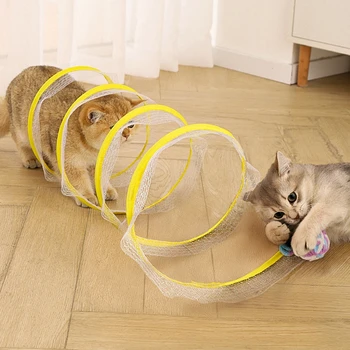 Katlanabilir Kedi Yavru Oyun Tüneli Kedi Oyuncak Fare Şekli Topları Tüy Komik Kedi Sopa Fare Oyuncak Simülasyon Fare Kedi Aksesuarları