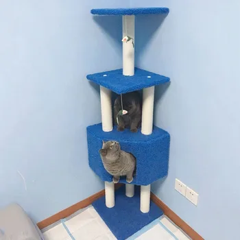 Kedi Oyuncaklar Kapalı Montaj Ağacı Kulesi Yuva Eğlenceli Eğitim Davranış Tırmalama Tırmanma Platformu Oyun Oynamak Dekore Pet Malzemeleri