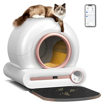 Kendi kendini Temizleyen Kedi kum kabı Otomatik akıllı tuvalet oturağı Kediler için APP Kontrolü Elektrik Geçirmez Sıçrama Kum Kedi Pet Malzemeleri Kedi WC