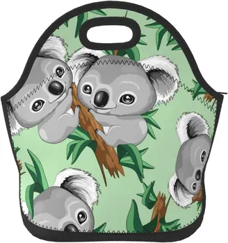 Koala Kullanımlık Yalıtımlı Termal Neopren yemek taşıma çantası Gıda Aperatifler Çanta Taşıma Çantası Çanta Küçük Boy Yetişkin Erkekler Kadınlar için