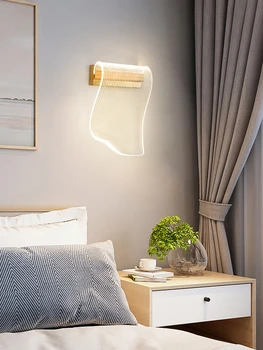Modern basit yatak odası yatak küçük duvar lambası İskandinav yaratıcı ışık lüks yüksek anlamda oturma odası arka plan duvar lambaları