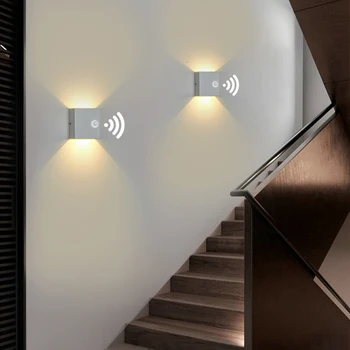 Modern LED duvar ışıkları PIR hareket sensörü kapalı koridor açık avlu ışıkları