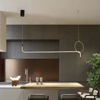 Modern LED kolye ışıkları yaratıcı tasarım siyah asılı lamba yemek oturma odası mutfak ada ayarlanabilir uzunluk kolye fikstürü