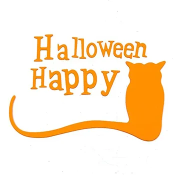 Mutlu Cadılar Bayramı Kedi Metal Kesme Ölür DIY Scrapbooking Kağıt Fotoğraf Albümü El Sanatları Bıçak Kalıp Kart Bıçak Yumruk Şablonlar Dekor için