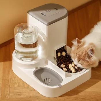 Otomatik Kedi Içme Suyu Besleme Su Besleyici Köpek Kase Kedi Havzası Içme Suyu Besleme Iki-in-one Kedi Kase evcil hayvan malzemeleri1 Adet