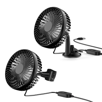 P9JC USB Klip / Vantuz Fan, Taşınabilir Küçük Fan 3 Rüzgar Hızı USB masa fanı, rotasyon Araba Ev Ofis için