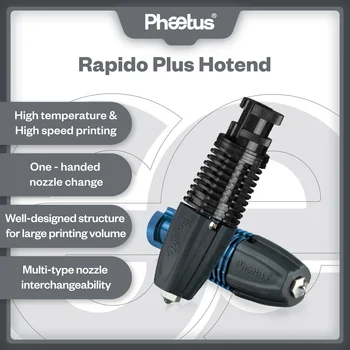 PHAETUS Rapido Artı Hotend Uyumlu PT1000 Baskı akış kadar 75mm 3 / s 115W yüksek sıcaklık 350C için DDB ekstruder Ender3 V2
