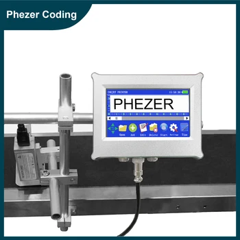 Phezer 12.7 / 25.4 mm Etiket Yazıcı Çevrimiçi Mürekkep Püskürtmeli Yazıcı Bilgisayar TIJ DW100 QR Barkod Toplu Kod Tarih Numarası Logo Son Kullanma Tarihi