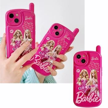 Retro Kawaii Barbie cep telefonu kılıfı için 11 12 13 14 Pro Max Silikon Anime Karikatür Kız Darbeye Dayanıklı Koruyucu Kapak Hediyeler Oyuncak