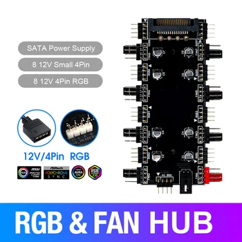 RGB FAN Hub PC Hız Kontrol Adaptörü Karartma Sıcaklık Kontrolü Bilgisayar asus için aksesuarlar / MSI / GİGABYTE