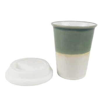 Seramik çay bardağı Sıcak çay fincanları Fırın yeşil sır seyahat tipi kupa özelleştirmek renk