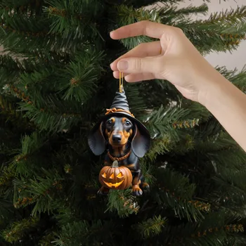 Sevimli Köpek Araba Asılı Ev Ağacı Kolye Cadılar Bayramı Noel Ağacı Kolye Ev Dekorasyon Pencere Araba Süsleme Sırt Çantası Süsleme