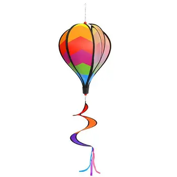 Sıcak Hava Balonu Renkli Çekici Büküm Bahçe Rüzgar Spinner Bahçe Sıcak Hava Balonu Rüzgar Sequins Dönen Renkli Fırıldak