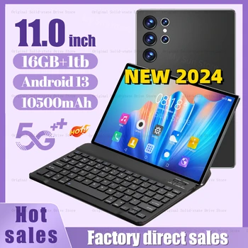 Tablet PC 10.1 inç Android 13.0 16GB RAM, 512GB ROM, Wi-Fi, Google Play, GPS Çift SIM, Klavye ile Arama, Küresel Sürüm
