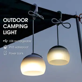 Taşınabilir kamp ışık USB şarj edilebilir kanca kamp feneri ayarlanabilir açık su geçirmez çadır ışıkları acil masa lambası