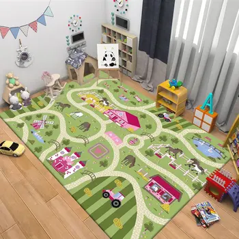 Trafik Rota Haritası Halı Çocuk Oyun Odası Dekorasyon Oturma odası halıları Yatak Odası Başucu Yumuşak kaymaz Bebek Emekleme Paspasları