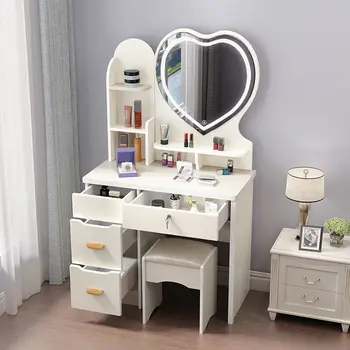 Tuvalet masası Modern Minimalist Çekmeceli Amp Tabure Yatak Odası Küçük Daire Basit Modern Ayna ile depolama dolabı Mobilya