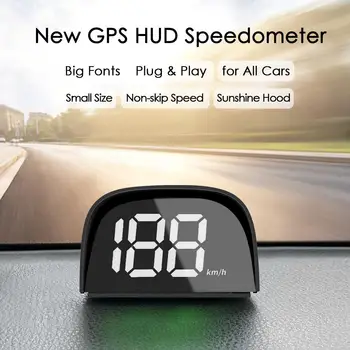 tüm Arabalar için Araba GPS HUD Dijital Kilometre Ekran Beyaz lamba fişi ve Çalıştır Büyük Yazı Tipi araç elektroniği Aksesuarları