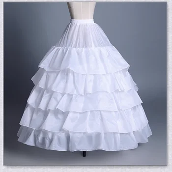 Ucuz Uzun 4 Çemberler Petticoat Jüpon Balo cüppe şeklinde gelinlik Mariage Iç Çamaşırı Kabarık Etek Düğün Aksesuarları