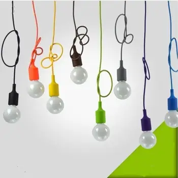 Yeni DIY hayat kolye ışıkları led lambalar çevre koruma silika jel kolye lambaları E27 led cilası aydınlatma avize lamba