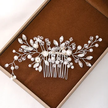 Yeni İnci Gelin Düğün Saç Tarak Kristal Çiçek Şapkalar Rhinestone Gelin Başlığı Moda Düğün saç aksesuarları Kadınlar İçin